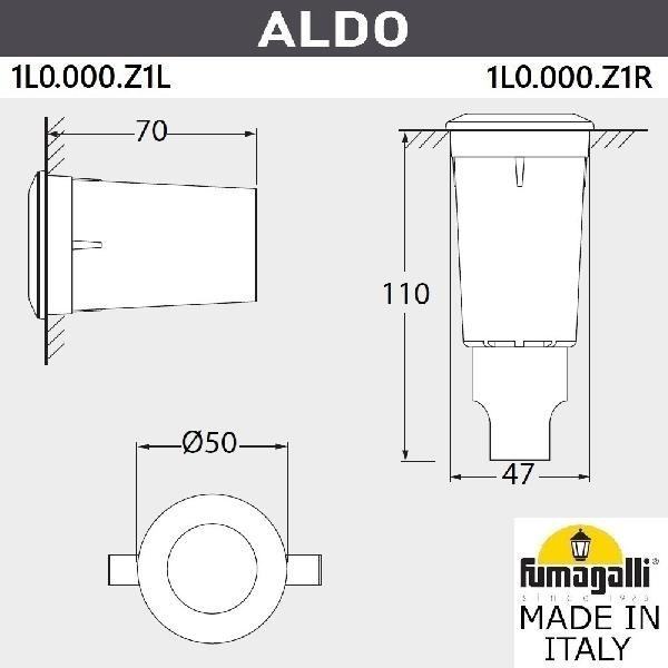 Встраиваемый светильник уличный Aldo 1L0.000.000.LXZ1L - фото 1133324