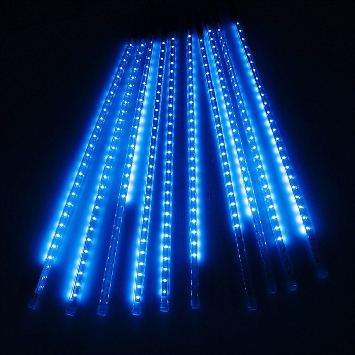 Гирлянда уличная светодиодная новогодняя «тающие сосульки» соединяемая 280*80см синий динамический свет IP65 шнур 1,1м, с коннектором и адаптером, украшение на Новый Год - фото 1212373