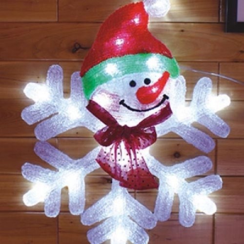 Акриловая световая фигура светодиодная уличная новогодняя Снежинка D465 мм IP44, украшение на Новый год - фото 1212814