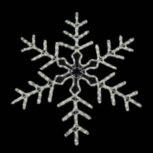 Световая фигура новогодняя светодиодная Снежинка большая белый свет, динамическое свечение, 95*95см IP44, украшение на Новый Год - фото 1213034