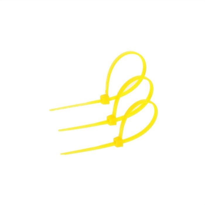 Хомут нейлоновый ТУНДРА krep,  для стяжки, 2.5х100 мм, цвет желтый, в упаковке 100 шт. 2393902 - фото 1641798