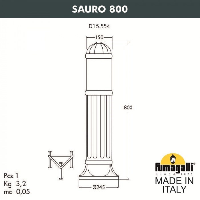 Наземный светильник Sauro D15.554.000.VXF1R.FC1 - фото 1797070