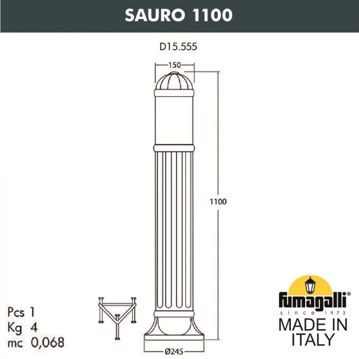 Наземный светильник Sauro D15.555.000.VXF1R.FC1 - фото 1797109