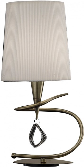 Настольная лампа классическая, с белым абажуром, дизайнерская, современная, в гостиную/в зал/в спальню, 37*18см, античная латунь, Е27 - фото 1801481