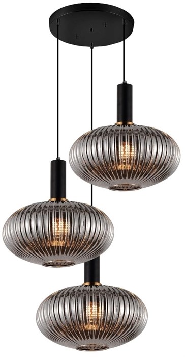 Подвесной светильник  LDP 1216-3 GY+BK lumina_deco_ldp_1216-3_gy_bk - фото 1812002