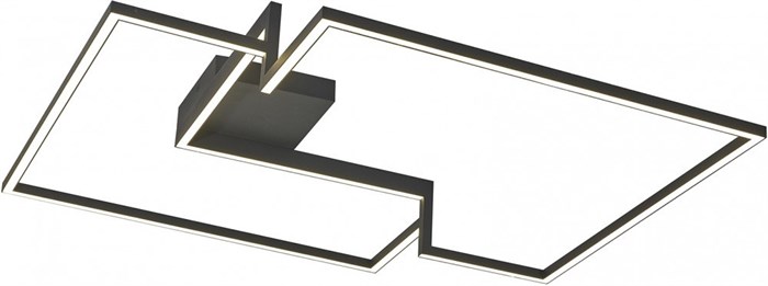 Люстра потолочная светодиодная дизайнерская  современная квадраты цоколь LED 79 Вт 3000 К   высота 15,9 см        цвет Черный/Белый модерн Хай-тек  Минимализм  Размер 82x82 см - фото 1823110
