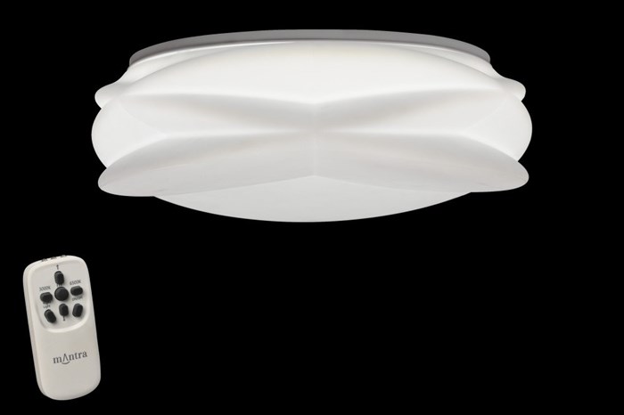 Люстра потолочная светодиодная дизайнерская, круглый светильник, с пультом, на кухню/в зал/в гостиную/в спальню/в холл/диммируемая, белая, модерн, минимализм 3000-6500К,55Вт, 54*18см, Lascas 5956 - фото 1827715