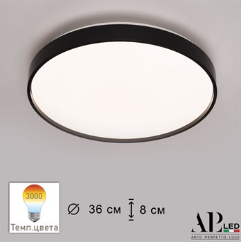 Потолочный светильник Toscana 3315.XM302-1-374/24W/3K Black - фото 2158415