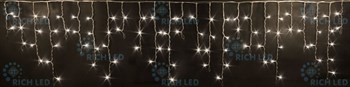 Светодиодная бахрома Rich LED 3*0,5м соединяемая, постоянное свечение, теплый свет, черный шнур,  RL-i3*0.5-RB/WW, IP65 без блока питания - фото 2712495