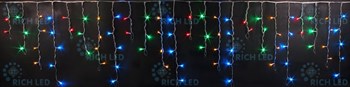 Бахрома Rich LED RL-i3*0.5F-T/RGP 3*0.5 м (красный, зеленый, розовый), мерцающая, прозрачный провод, соединяемая, без блока питания  - фото 2712555