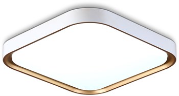 Светильник потолочный светодиодный квадратный белый/золото 25*6см, 18Вт, 5000К, минимализм, хай-тек IP20 - фото 2830627