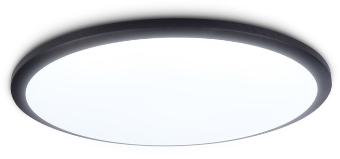 Светильник потолочный светодиодный круглый белый/черный, IP44, влагозащищенный, подходит для ванной D45см*5,5см 48Вт 6400К минимализм, для кухни, для прихожей, для офиса - фото 3314783