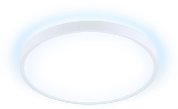 Светильник потолочный светодиодный круглый белый, IP44, влагозащищенный, с парящим эффектом, подсветка основания, подходит для ванной D29см*4см 24Вт+10Вт 6400К минимализм, для кухни, для прихожей, для офиса - фото 3314784