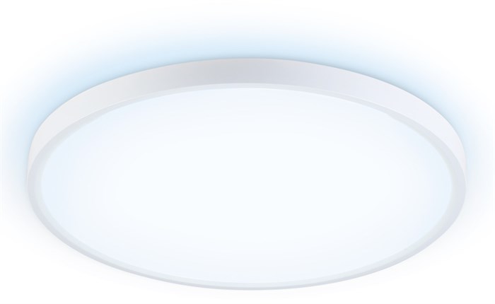 Светильник потолочный светодиодный круглый белый, IP44, влагозащищенный, с парящим эффектом, подсветка основания, подходит для ванной D37,5см*4см 33Вт+10Вт 6400К минимализм, для кухни, для прихожей, для офиса - фото 3314785