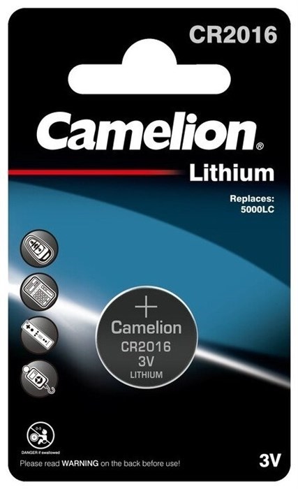 Батарея Camelion Lithium CR2016 BL-1, 1 шт. - фото 3321433
