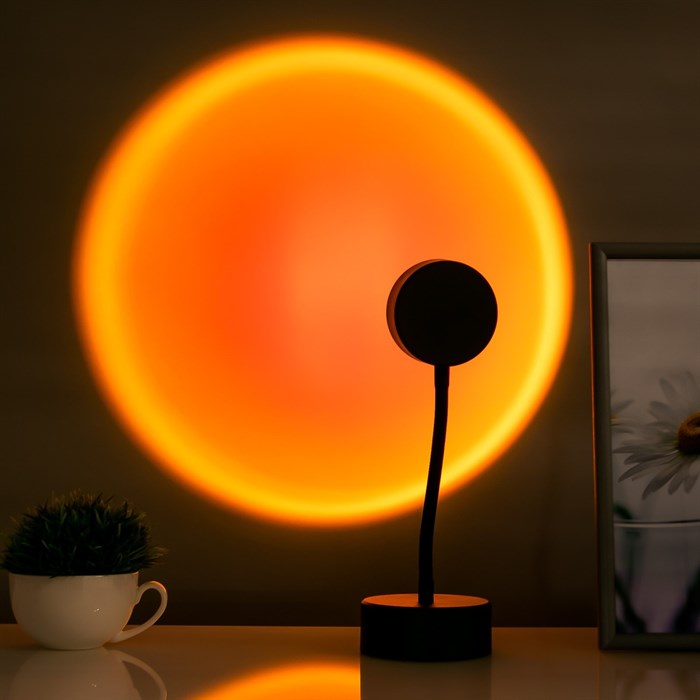 Настольная лампа 16743/1 LED (оранжевый свет) USB черный 10х10х30 см - фото 3324650