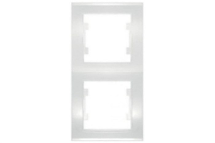 Двухместная вертикальная рамка, белая UNIVersal Бриллиант 7947458-s - фото 3517528