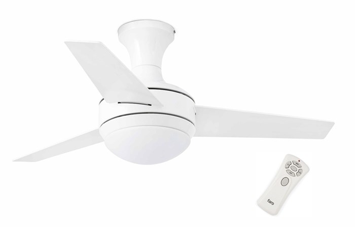 Люстра-вентилятор Faro MINI UFO Ø 100 CM WHITE 3 BLADES 2 X E27 20W 33454oz3 c пультом, 2 цвета у лопастей с реверсом - фото 3533183