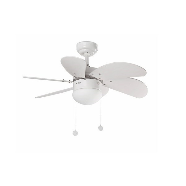 Люстра-вентилятор Faro PALAO Ø82CM WHITE 6 BLADES 1 X E14 40W 33180oz со шнуром 1 цвет у лопастей с реверсом - фото 3535903