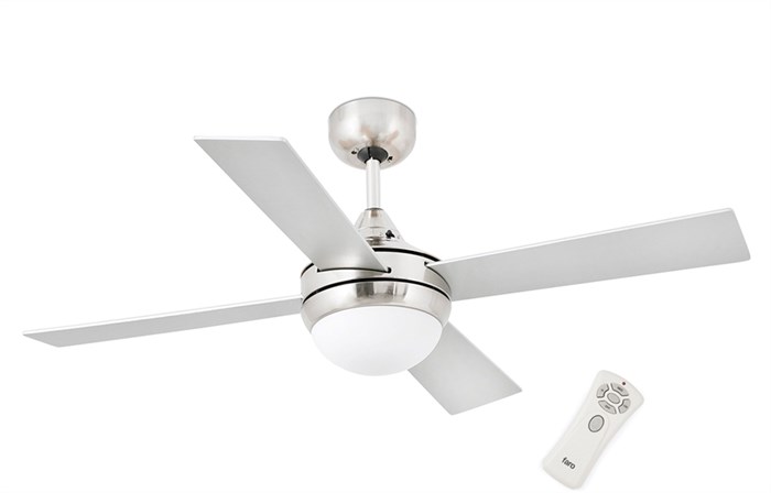 Люстра-вентилятор Faro MINI ICARIA MATT NICKEL CEILING FAN 33699oz 106см, с пультом, 2 цвета у лопастей с реверсом - фото 3535920