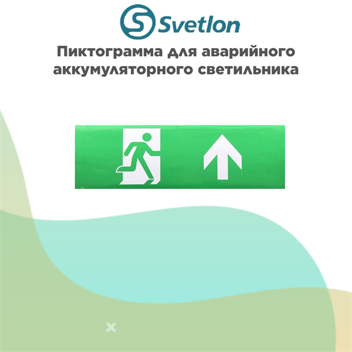 Пиктограмма для светильник информационного аварийного, влагозащищенного IP65 "Выход наверх стрелка бегущий" svetlon_E45_WC2500 - фото 4513348