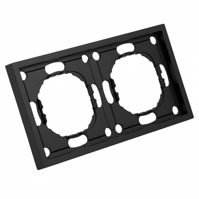 Рамка STEKKER, PFR00-5002-05 2-местная, серия Эмили, черный уголь, soft touch 49859 49859 - фото 4885632