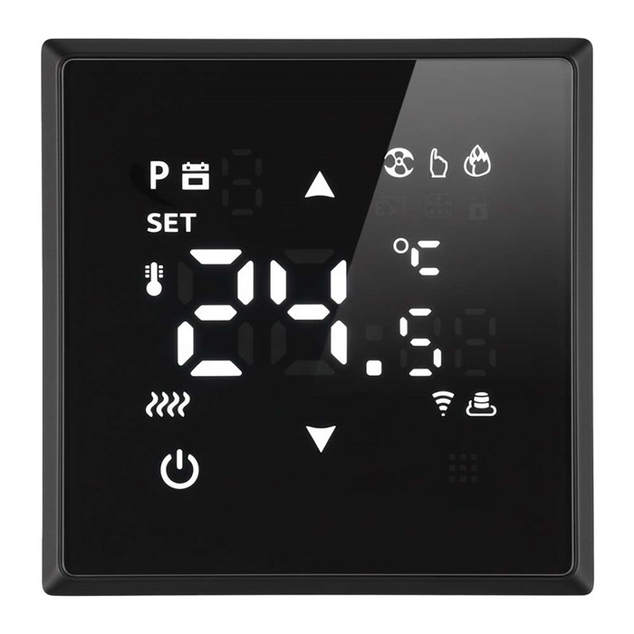 Терморегулятор Wi-Fi (механизм), STEKKER, 250В, 3500Вт, серия Эмили, RSW00-5119-05, черный уголь, soft touch 50377 50377 - фото 4885685