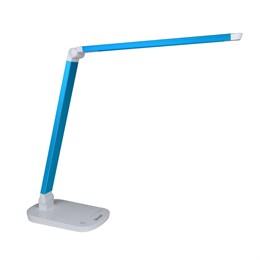 Настольная офисная светодиодная лампа Uniel диммируемая, металл, цвет синий металлик, TLD-521