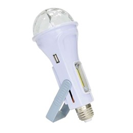 Светильник Чудо-лампа 4 в 1 аккумуляторный: диско-лампа Е27; фрнарик, светильник, зарядка