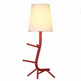 Настольная лампа креативная, дизайнерская современная, с подставкой для книг с белым абажуром, красная, Е27, для спальни/64*22см