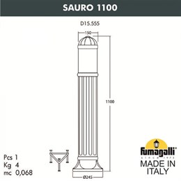 Наземный светильник Sauro D15.555.000.VXF1R.FC1