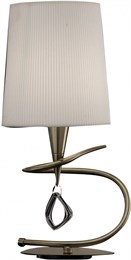 Настольная лампа классическая, с белым абажуром, дизайнерская, современная, в гостиную/в зал/в спальню, 37*18см, античная латунь, Е27
