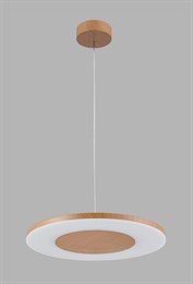 Люстра подвесная светодиодная дизайнерская, светильник светодиодный подвесной круглый на кухню/в прихожую/в коридор/в холл/над столом/D 40см, регулируемая высота до 1,5м/сканиднавский стиль/дерево/36Вт, 3000К/Discobolo 4493