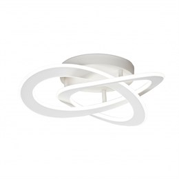 Люстра потолочная небольшая светодиодная дизайнерская  современная кольца цоколь LED 40 Вт 3000 К   высота 12 см  для гостиной/в зал в спальню на кухню в холл в прихожую/в коридор  цвет Белый модерн Хай-тек  Минимализм D 49см