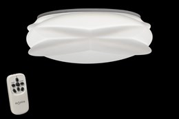Люстра потолочная светодиодная дизайнерская, круглый светильник, с пультом, на кухню/в зал/в гостиную/в спальню/в холл/диммируемая, белая, модерн, минимализм 3000-6500К,55Вт, 54*18см, Lascas 5956