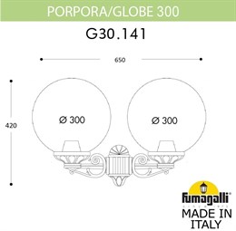 Настенный фонарь уличный GLOBE 300 G30.141.000.BXF1R