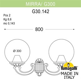 Настенный фонарь уличный GLOBE 300 G30.142.000.BXF1R