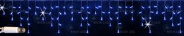 Светодиодная бахрома Rich LED, 3*0.5 м, влагозащитный колпачок IP65, мерцающая, синяя, черный провод RL-i3*0.5F-CB/B, соединяемая, без блока питания