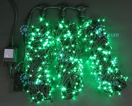 Гирлянда уличная для дерева Rich LED RL-T3*20N2-B/G Спайдер 3 нити по 20м, IP54 черный провод, зеленый свет, 8 режимов