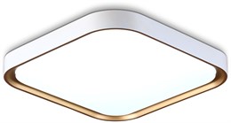 Светильник потолочный светодиодный квадратный белый/золото 35*6см, 27Вт, 5000К, минимализм, хай-тек IP20