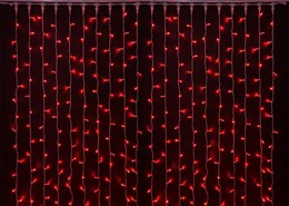 Светодиодный занавес яркий, каждые 10см светодиод, 864LED, уличная гирлянда новогодняя, 200*300см постоянного свечения IP54  (24 линии , 36LED на каждой линии) соединяемый, красный свет на белом шнуре