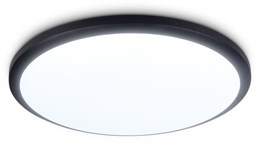 Светильник потолочный светодиодный круглый белый/черный, IP44, влагозащищенный, подходит для ванной D26см*5,5см 22Вт 6400К минимализм, для кухни, для прихожей, для офиса