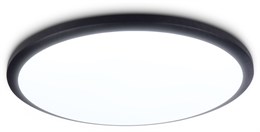 Светильник потолочный светодиодный круглый белый/черный, IP44, влагозащищенный, подходит для ванной D37см*5,5см 42Вт 6400К минимализм, для кухни, для прихожей, для офиса