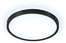 Светильник потолочный светодиодный круглый белый/черный, IP44, влагозащищенный, с парящим эффектом, подсветка основания, подходит для ванной D29см*4см 24Вт+10Вт 6400К минимализм, для кухни, для прихожей, для офиса