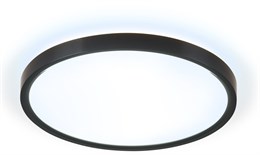 Светильник потолочный круглый светодиодный белый,черный IP44, влагозащищенный, с парящим эффектом, подсветка основания, подходит для ванной D37,5см*4см 33Вт+10Вт 6400К минимализм, для кухни, для прихожей, для офиса