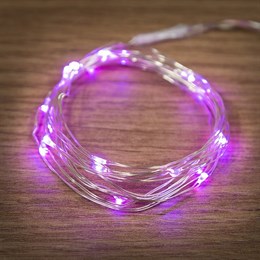 Гирлянда Роса на батарейках Neon Night 303-007 (2*2032) 2м, 20LED серебристый провод, розовый свет, постоянное свечение