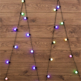 УЦЕНКА Гирлянда нить Neon Night LED-шарики, RGB, 30 мм, 5 м 303-569, быстрая смена цвета, IP20 темно-зеленый провод