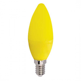 Лампа светодиодная Ecola цветная желтая Е14 6Вт свеча