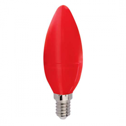 Лампа светодиодная Ecola цветная красная Е14 6Вт свеча