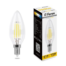 Лампа светодиодная Feron филаментная LB-713 Свеча E14 11W 2700K 38006